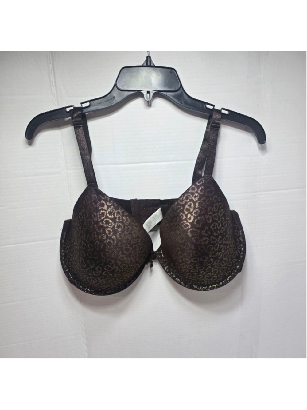 Women's Delta Burke Brown Gold Leopard Print Bra 42D